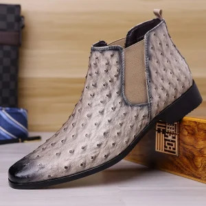 Men’s Business Formal Leather Shoes Big Size Chelsea Boots Single Low Top Oxford Wedding Groom Dress Shoes Casual