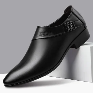 Men’s Business Formal Leather Shoes Lightweight Single Low Top Oxford Wedding Groom Dress Shoes Casual