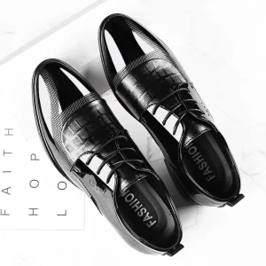Men’s Business Formal Leather Shoes Lightweight Trendy Single Low-Top Oxford Wedding Groom Dress Shoes Casual