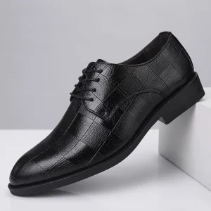 Men’s Business Formal Leather Shoes Lightweight Trendy Single Low Top Oxford Wedding Groom Shoes Dress Shoes Casual Dress Shoes