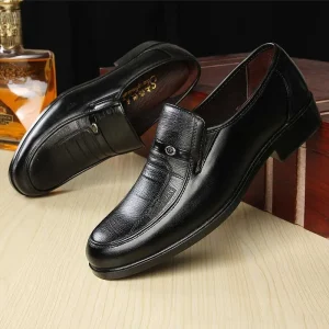 Men’s Business Formal Leather Shoes Lightweight Trendy Single Low Top Oxford Wedding Groom Shoes Dress Shoes Casual Dress Shoes