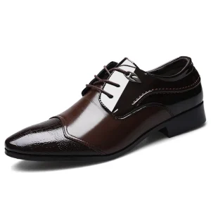 Men’s Business Formal Shoes Lace-up Genuine Leather Height Increasing Anti-slippery Casual Shoes for Wedding