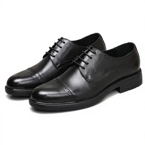 Men’s Business Lace Up Oxfords Low Heel Work Shoes Comfort Solid Anti Slip Durable Three Joint Light