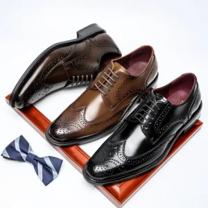 Men’s Business Leather Shoes High end Cowhide Shoes Wedding Shoes