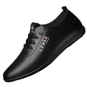Men’s Business Suit Retro Shoes Loafers Lace Up Breathable Mesh Light Weight Waterproof PU Leather Shoes Fashion Classic Single