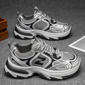 Men’s Campus Youth Retro Thick Soled Sports Shoes Unique Design Increased Fashion Well Match Running Casual Shoes