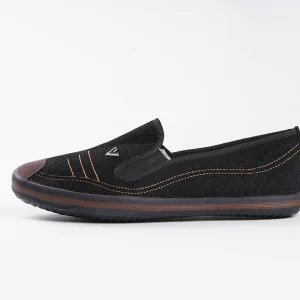 Men’s Canvas Loafers Breathable Summer Leisure Shoes with Slip On Closure Solid Color Mesh Lining for Spring Autumn