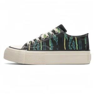Men’s Canvas Sneakers Custom logo Trendy Tie Dye Low Top Lace up Breathable Colorful Summer Casual Shoes