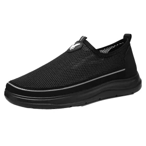 Men’s Canvas Upper Fashion Trend Walking Style Shoes Soft Lightweight TPU Outsole Breathable Slip Resistant Height Loafers