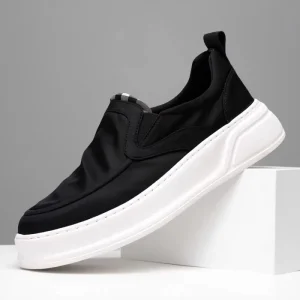 Men’s Canvas Walking Sneakers Breathable Lightweight Comfortable Soft Soled Platform Anti Slip Wear Resistant Slip On