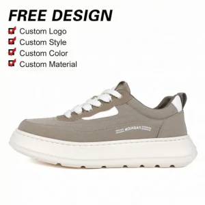 Men’s Casual Board Shoes Fashionable Low Top Design Mesh Cotton Upper Light Weight Anti-Slip for Summer Autumn Winter