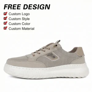 Men’s Casual Board Shoes Soft Lace-Up Anti-Slip Customized for Walking Style New Fashion Trend ODM & OEM