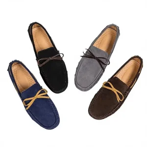 Men’s Casual Boat Walking Shoes Slip-On Plus Size 38-48 Rubber Outsole Microfiber Leather Upper Comfortable Outdoor