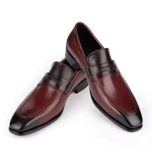 Men’s Casual Burgundy Business Formal Pointed Toe Slip On Loafers Shoes Breathable Durable Fashionable Luxury Soft