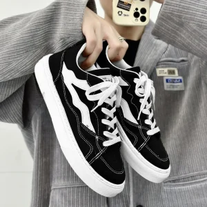 Men’s Casual Canvas Shoes Korean Style Trendy Sneakers Student Walking Streetwear Loafers