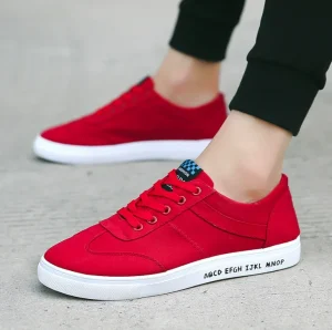 Men’s Casual Canvas Sneakers Sneakers Fashion Trend Lace Solid Color Shoes Men’s Jogging Shoes