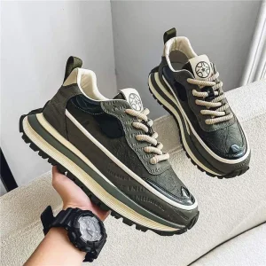 Men’s Casual Chunky Sneakers Breathable Soft Running Shoes with Thick Soles Dad Style Light Walking