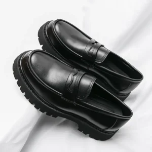 Men’s Casual Dress Shoes High Top Loafers Easy Wear Height Increasing Large Size Stylish Oxfords