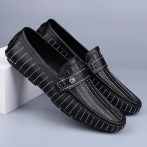 Men’s Casual Genuine Leather Loafer Cowhide Slip-On Dress Driving Loafers Comfortable Office Shoes
