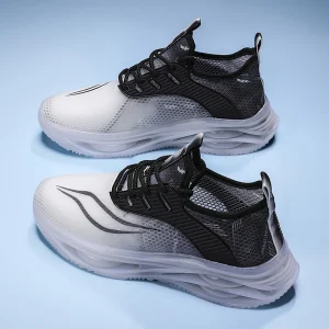 Men’s Casual High Quality Sneakers Breathable Mesh Cloth Upper Elasticity PVC Sole Comfortable Walking Large Size Shoes