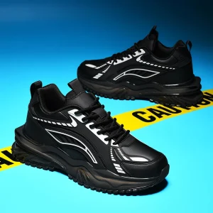 Men’s Casual High Top Sport Sneakers Large Dad TPU Rubber Sole Waterproof Breathable Microfiber Leather Walking Style Shoes