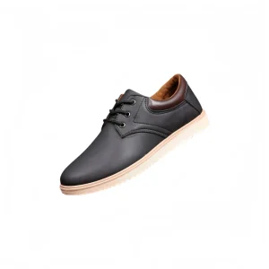 Men’s Casual Leather Shoes Breathable Slip On Walking Shoes Fashion Non slip Business Solid Waterproof Sneakers