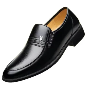 Men’s Genuine Leather Oxford Shoes Business Leisure Non-Slip Soft Bottom Height Increasing Wedding Shoes for Middle-Aged