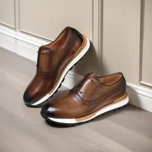 Men’s Casual Leather Shoes Real Cowhide Men’s Shoes Real Leather Trendy Sports Leather Shoes Business