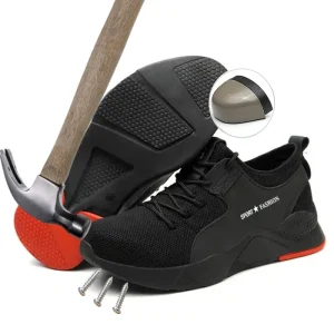 Men’s Casual Light Weight Leather Sneakers Industrial Construction Steel Toe Sports Work Labour Safety Shoes Summer Autumn