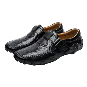 Men’s Casual Loafers Soft Soled Breathable PU Upper Arch Support Lightweight Dress Shoes Large Size Slip-on for Work Drive