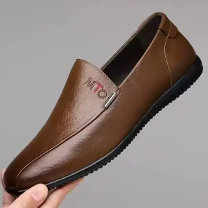 Men’s Casual Minimalist Summer Leather Shoes Custom Soft PU Flat Shoes Formal Business Office Shoes Formal Casual