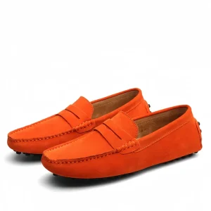 Men’s Casual Shoes Classic Penny Loafers Slip-On Flats Cowhide Upper Mesh Lining Breathable Spring Autumn