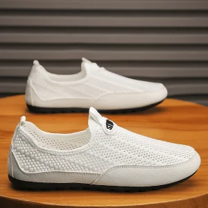 Men’s Casual Shoes Flat Shoes Low Cut Anti slip and Slippery Mesh Casual Shoes
