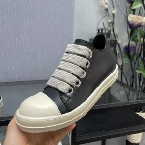 Men’s Casual Shoes Genuine Leather Lace-Up Low-Top Thick-Soled Walking Shoes for Autumn Season