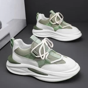 Men’s Casual Shoes Lightweight Leather Sports Shoes Breathable Walking Running Shoes