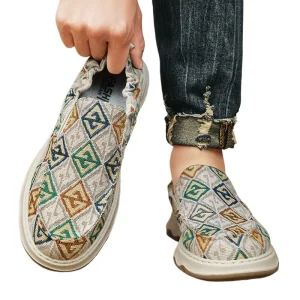 Men’s Casual Shoes One Foot Flat Casual Loafers Men’s Canvas Shoes