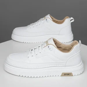 Men’s Casual Shoes PU Leather Mesh Men’s Casual Sports Shoes Breathable Trendy Running Shoes Men’s Casual Sneakers