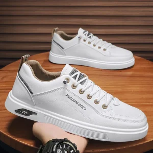 Men’s Casual Shoes Stylish Comfortable Flat Skateboard Walking Shoes Lightweight Breathable for Spring Autumn
