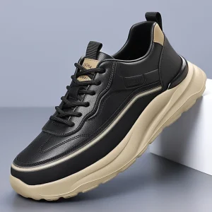 Men’s Casual Shoes Thick Soled Lace up Sneakers Lightweight Breathable Fashionable Comfortable Non slip Men’s Shoes