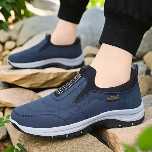Men’s Casual Slip-On Dad Outdoor Walking Shoes Solid Comfortable PVC Outsole Synthetic Upper Large Size