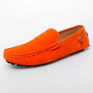Men’s Casual Slip On Loafers Comfort Fashion Flexible Artificial Leather Urban Style Shoes Genuine Suede Loafers