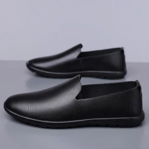 Men’s Casual Slip on Microfiber Loafers Lightweight Comfortable Soft Sole Walking Shoes Black Brown