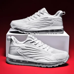 Men’s Casual Sneakers Comfortable Sports Shoes with Air Cushion Black Mesh Lining Big Size for Winter Walks