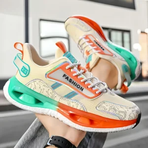 Men’s Casual Sneakers Custom logo Flexible Popcorn Midsole Multifunctional Vamp Soft Cushion Unisex Outdoor Sneakers