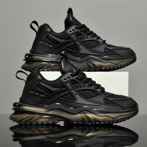 Men’s Casual Sport Sneakers Fashion Running Black Chunky Walking Shoes Height Increasing Breathable 38-46