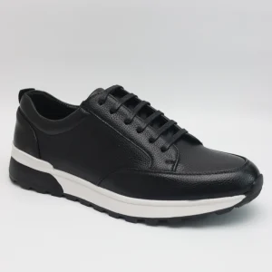 Men’s Casual Sports Leather Shoes PU Upper with Non Slip Rubber Sole Gradient Color Fashion Versatile Commuter Sneakers