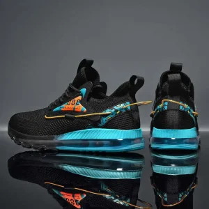 Men’s Casual Sports Mesh Sneakers Comfortable Running Walking Shoes PU Midsole Air Cushion Rubber Insole Summer Autumn Box