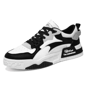 Men’s Casual Sports Skateboard Shoes Breathable Soft Mesh Design with Padded PU Insole Chunky Dad Walking Shoes