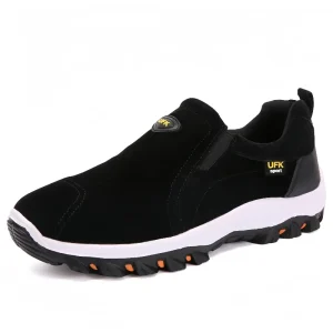 Men’s Casual Sports Sneakers Low-Top Artificial Leather Shoes Suede Mesh Lining Slip-On Waterproof Barefoot Lightweight Summer