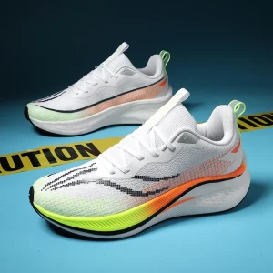 Men’s Casual Sports Walking Style Shoes Breathable Mesh Upper with EVA Popcorn Sole and Carbon Fiber Plate Trendy Comfortable